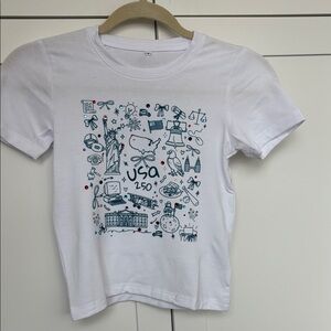 Kids small July 4,  250 yr  tee size Small embellished with rhinestones. NEW